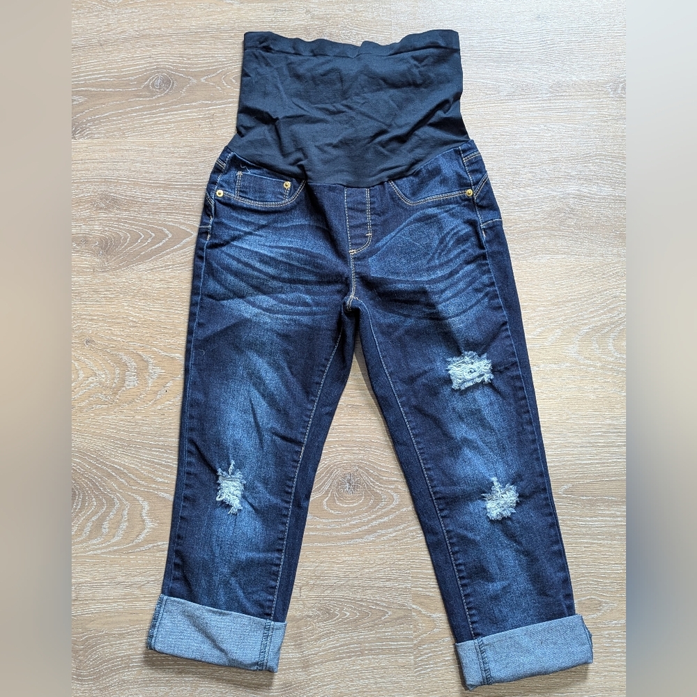 Haute Mama Maternity Pants‎ Distressed Blue Women's Size Small